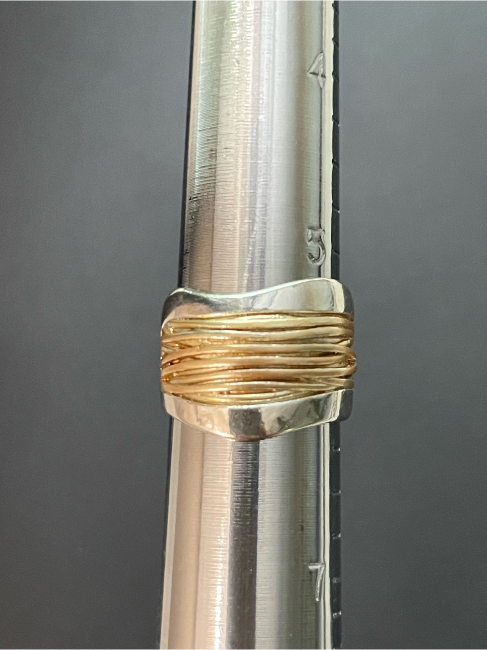 Two-Tone Wrapped Band Ring - Gold and Silver
